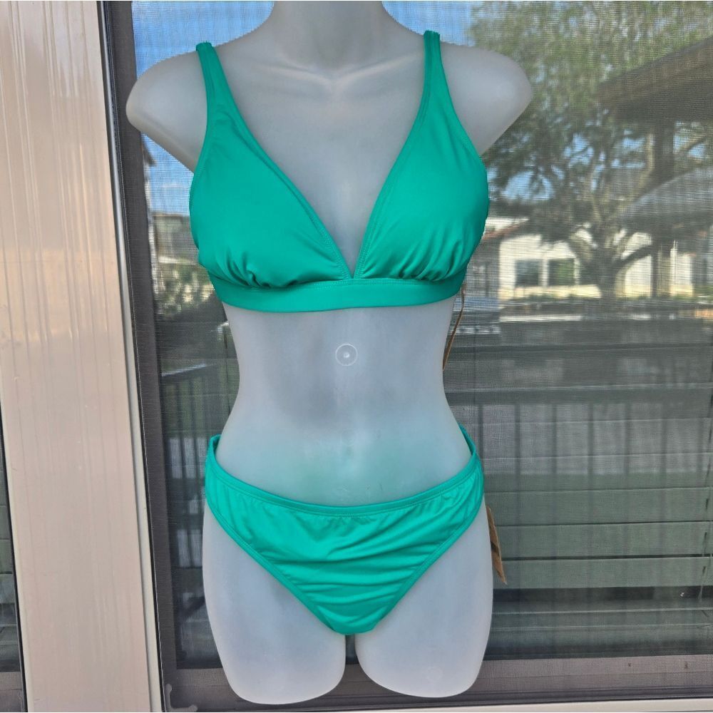Daniel Cremieux Women's Golf Green Bikini Set Large Bottom Small Top NWT